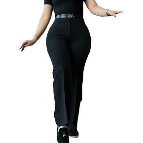 CHICME Work Pants for Women High Waist Straight Leg Work Pants Business Casual Trousers with Pockets in Kuwait