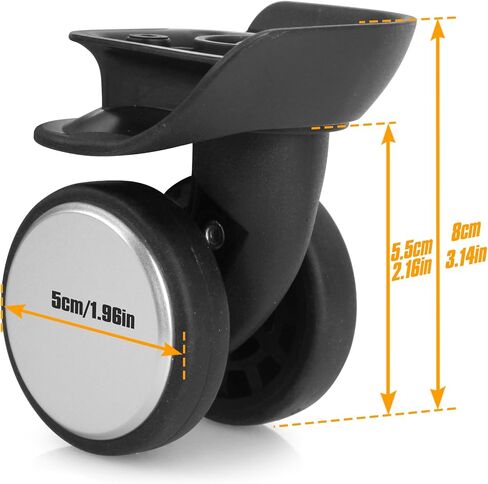 2pcs Luggage Wheel Replacement, Suitcase Swivel Casters Plastic for DIY Repair, Spinner Wheels Mute 360 Degree Rotation, A159B in Saudi Arabia