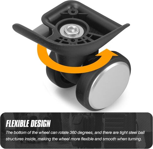 2pcs Luggage Wheel Replacement, Suitcase Swivel Casters Plastic for DIY Repair, Spinner Wheels Mute 360 Degree Rotation, A159B in Saudi Arabia