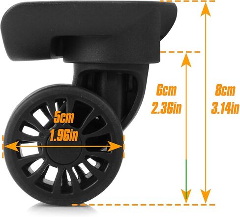 2pcs Luggage Wheel Replacement, Suitcase Swivel Casters Plastic for DIY Repair, Spinner Wheels Mute 360 Degree Rotation, A159B in Kuwait