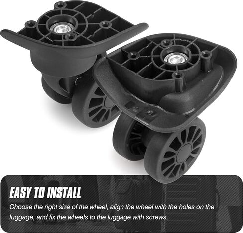 2pcs Luggage Wheel Replacement, Suitcase Swivel Casters Plastic for DIY Repair, Spinner Wheels Mute 360 Degree Rotation, A159B in Kuwait