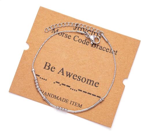 JoycuFF Morse Code Bracelets for Women Gifts for Her Mom Daughter Sister Best Friend Funny Inspirational Jewelry Adjustable Silk Beaded Wrap Bracelet in Kuwait