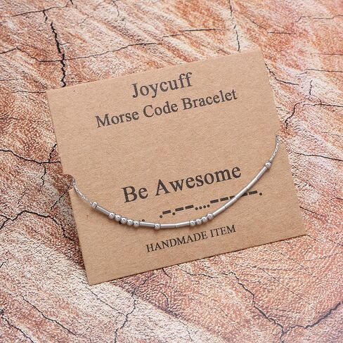 JoycuFF Morse Code Bracelets for Women Gifts for Her Mom Daughter Sister Best Friend Funny Inspirational Jewelry Adjustable Silk Beaded Wrap Bracelet in Kuwait
