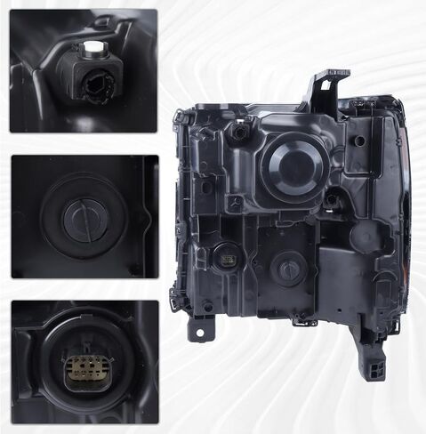 Chrome HID/Xenon LED DRL Projector Headlight Assembly Compatible with 2016-2018 Chevy Silverado 1500/2019 Silverado 1500 LD Right Passenger Side 84388631 GM2503451 in Saudi Arabia