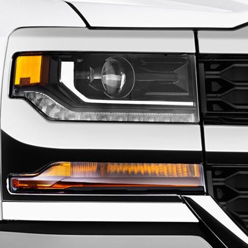 Chrome HID/Xenon LED DRL Projector Headlight Assembly Compatible with 2016-2018 Chevy Silverado 1500/2019 Silverado 1500 LD Right Passenger Side 84388631 GM2503451 in Saudi Arabia