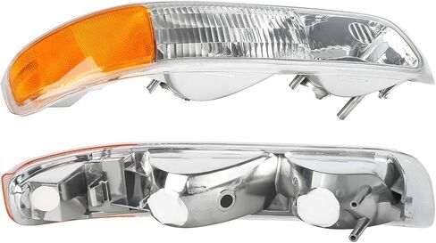 Headlights Assembly Compatible with 1999-2002 Chevy Silverado 1500 2500, 2000-2006 Tahoe Suburban Headlights Headlamp with Bumper Lights, Black Housing Clear Reflector in Kuwait