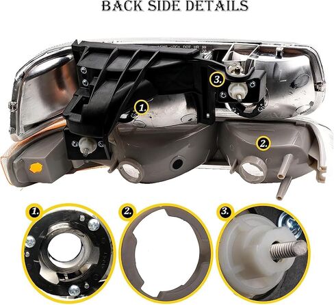 Headlights Assembly Compatible with 1999-2002 Chevy Silverado 1500 2500, 2000-2006 Tahoe Suburban Headlights Headlamp with Bumper Lights, Black Housing Clear Reflector in Kuwait