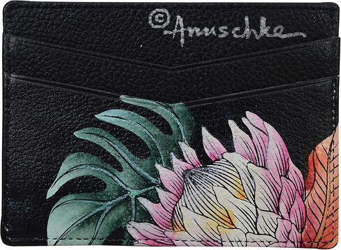 حافظة بسحاب لمفتاح RFID من الجلد مرسومة يدويًا للنساء من Anuschka in Kuwait