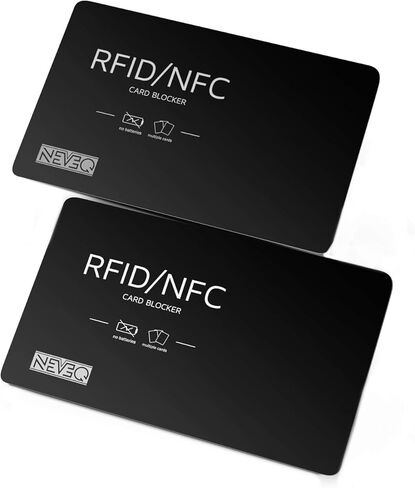 RFID & NFC Blocking Card - Anti-Theft Security for Credit/Debit/ID Card. Secure Your Identity and Finance Information with a Slim-Design Card Protector, 2 pcs. (Black) in Saudi Arabia
