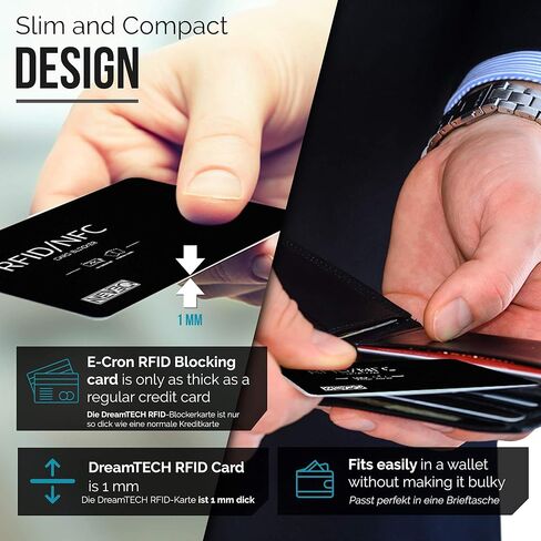 RFID & NFC Blocking Card - Anti-Theft Security for Credit/Debit/ID Card. Secure Your Identity and Finance Information with a Slim-Design Card Protector, 2 pcs. (Black) in Saudi Arabia