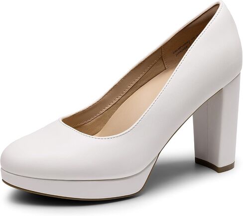 DREAM PAIRS Women's Pumps Closed Round Toe Chunky High Heels Platform Work Comfortable Dress Shoes for Women in Saudi Arabia