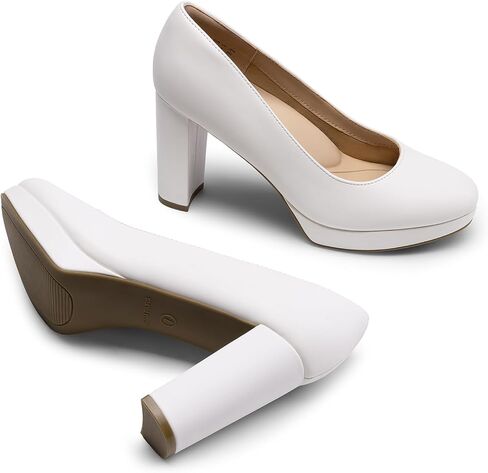 DREAM PAIRS Women's Pumps Closed Round Toe Chunky High Heels Platform Work Comfortable Dress Shoes for Women in Saudi Arabia