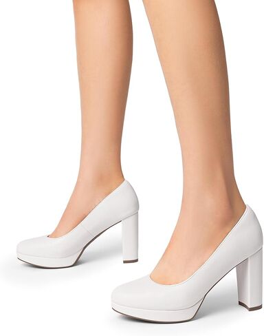 DREAM PAIRS Women's Pumps Closed Round Toe Chunky High Heels Platform Work Comfortable Dress Shoes for Women in Saudi Arabia