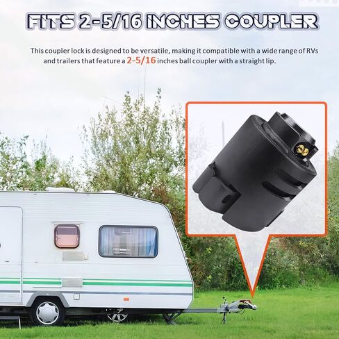 قفل مقطورة 2516 مناسب لمقرنة بمقاس 2-5/16 بوصة، أقفال وصلة مقطورة مضادة للسرقة من الفولاذ شديد التحمل، يناسب قارب مقطورة شاحنة السفر RV in Kuwait