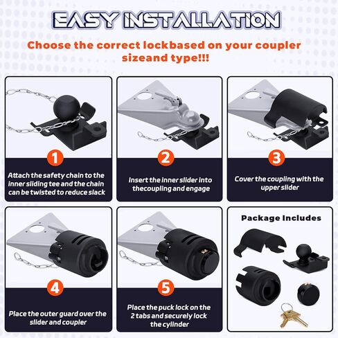 قفل مقطورة 2516 مناسب لمقرنة بمقاس 2-5/16 بوصة، أقفال وصلة مقطورة مضادة للسرقة من الفولاذ شديد التحمل، يناسب قارب مقطورة شاحنة السفر RV in Kuwait