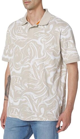 BOSS Men's Printed Cotton Short Sleeve Polo Shirt in Saudi Arabia