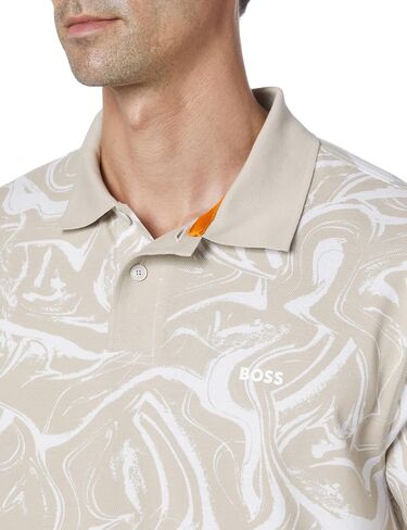 BOSS Men's Printed Cotton Short Sleeve Polo Shirt in Saudi Arabia