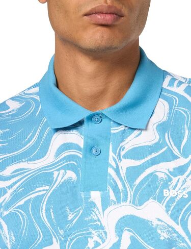 BOSS Men's Printed Cotton Short Sleeve Polo Shirt in Saudi Arabia