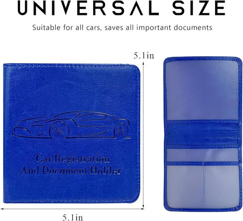 Car Registration & Insurance Card Holder, Waterproof Leather Vehicle Glove Box Organizer with Magnetic Shut, Vehicle Wallet Accessories Case for Cards Document Driver License (Black) in Kuwait