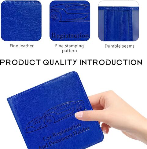 Car Registration & Insurance Card Holder, Waterproof Leather Vehicle Glove Box Organizer with Magnetic Shut, Vehicle Wallet Accessories Case for Cards Document Driver License (Black) in Kuwait