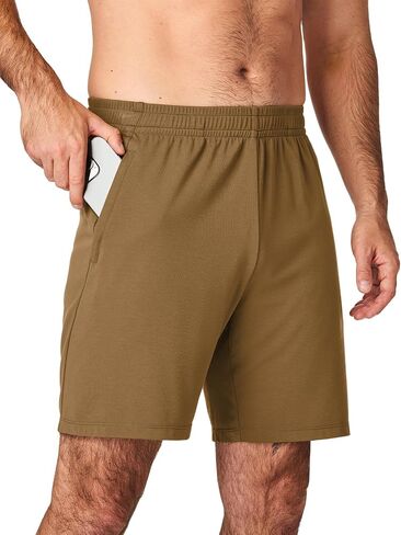 JMIERR Mens Athletic Shorts Knit 4 Way Stretch Short with Zipper Pockets Running Workout Sports Gym Lightweight 7" Shorts in Kuwait