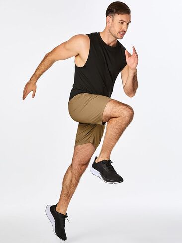 JMIERR Mens Athletic Shorts Knit 4 Way Stretch Short with Zipper Pockets Running Workout Sports Gym Lightweight 7" Shorts in Kuwait