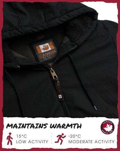 CANADA WEATHER GEAR Men's Bomber Workwear Jacket - Durable Duck Canvas Safety Outerwear with Sherpa Lining (Sizes: S-XXL) in Saudi Arabia