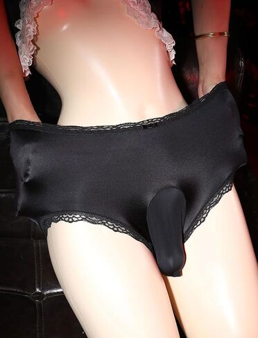IPHREECO Femboy Sissy Pouch Panties for Mens Lace Hipster Panty Silk Bikini Briefs Underwear Lingerie Thongs G String in Kuwait