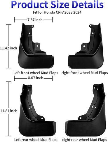 KELCSEECS Car Mud Flaps Fit for Honda CR-V 2017-2022 Mud Flaps, Front & Rear Mud Splash Guard Compatible with 2022-2017 CR-V Mudflap Fender Guards, 4 Pcs Mud Guard Kit Accessories Black in Saudi Arabia