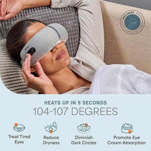 LifePro Portable FSA/HSA Eligible Eye Massager with Heat and Vibration-4 Soothing Modes for Compression Massage to Help Reduce Puffy and Dry Eyes-Rechargeable Heated Migraine Mask with Bluetooth Music in Saudi Arabia