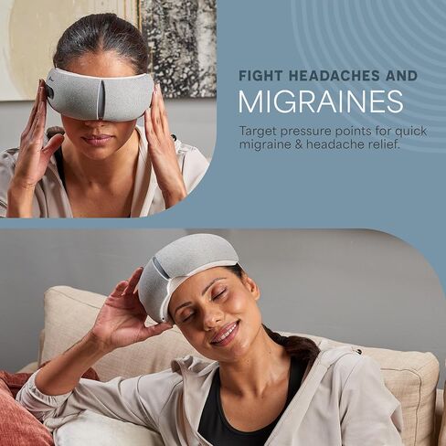 LifePro Portable FSA/HSA Eligible Eye Massager with Heat and Vibration-4 Soothing Modes for Compression Massage to Help Reduce Puffy and Dry Eyes-Rechargeable Heated Migraine Mask with Bluetooth Music in Saudi Arabia