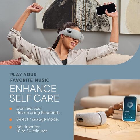 LifePro Portable FSA/HSA Eligible Eye Massager with Heat and Vibration-4 Soothing Modes for Compression Massage to Help Reduce Puffy and Dry Eyes-Rechargeable Heated Migraine Mask with Bluetooth Music in Saudi Arabia
