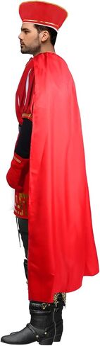 6PCS Costume Set King Halloween Cosplay Red Cape Cloak Cap Shirt Gloves Props Outfit for Adult Men Women Clothes in Saudi Arabia