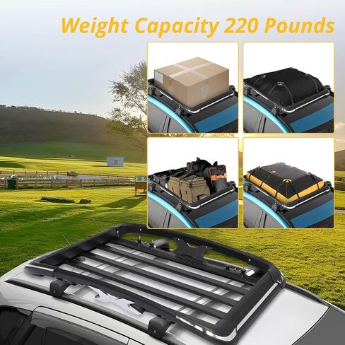 Roof Rack Basket, 63 x 37.8 Inch Heavy Duty Car Carriers Rooftop Basket, 165Lbs Capacity Cargo Rack for SUV Truck Cars in Kuwait