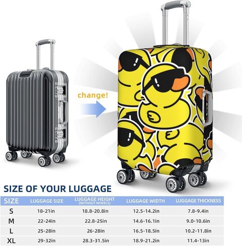 Rubber Duck Sunglasses Elastic Travel Luggage Cover Travel Suitcase Protective Cover For Trunk Case Apply To 19''-32'' Suitcase Coverx-Large in Saudi Arabia