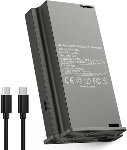 New Reveal Solar Charger Hunting Battery Pack 6000mAh Compatible with Trail Hunting Camera X, Gen 3.0, 2.0, X Pro 3.0, Pro, SK, XB, X, Trail & Game Camera Rechargeable Lipo Lithium Battery Pack in Kuwait
