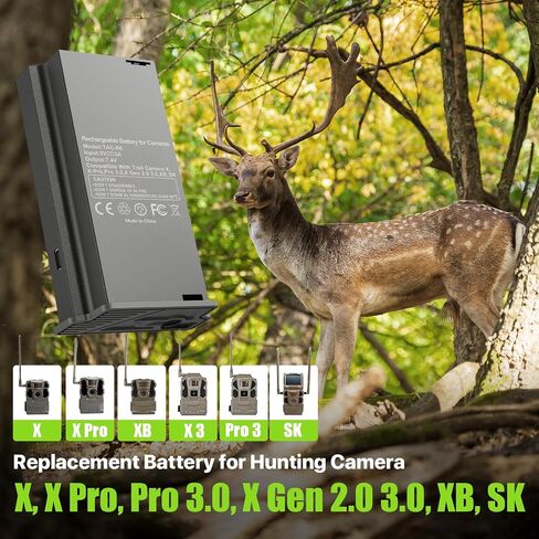 New Reveal Solar Charger Hunting Battery Pack 6000mAh Compatible with Trail Hunting Camera X, Gen 3.0, 2.0, X Pro 3.0, Pro, SK, XB, X, Trail & Game Camera Rechargeable Lipo Lithium Battery Pack in Kuwait