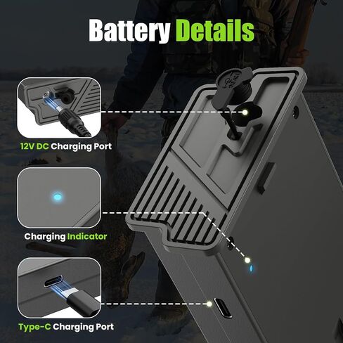 New Reveal Solar Charger Hunting Battery Pack 6000mAh Compatible with Trail Hunting Camera X, Gen 3.0, 2.0, X Pro 3.0, Pro, SK, XB, X, Trail & Game Camera Rechargeable Lipo Lithium Battery Pack in Kuwait