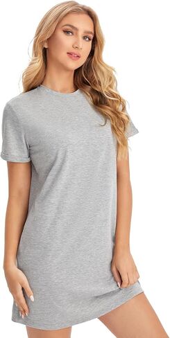 Milumia Women Casual Short T Shirt Dress Short Sleeve Straight Mini Tee Shirt Dress in Saudi Arabia