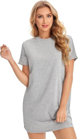 Milumia Women Casual Short T Shirt Dress Short Sleeve Straight Mini Tee Shirt Dress in Saudi Arabia