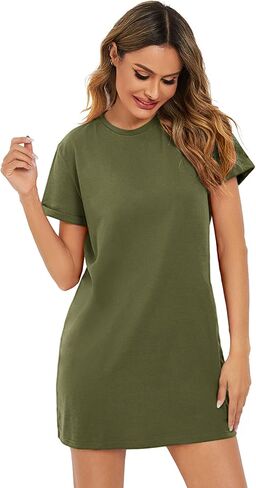 Milumia Women Casual Short T Shirt Dress Short Sleeve Straight Mini Tee Shirt Dress in Saudi Arabia