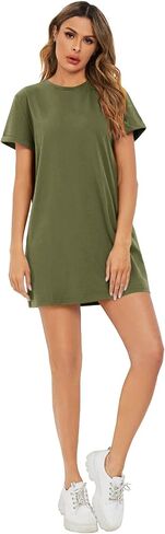 Milumia Women Casual Short T Shirt Dress Short Sleeve Straight Mini Tee Shirt Dress in Saudi Arabia