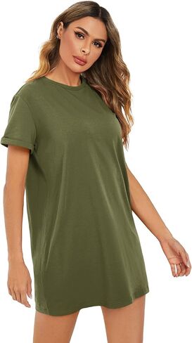 Milumia Women Casual Short T Shirt Dress Short Sleeve Straight Mini Tee Shirt Dress in Saudi Arabia