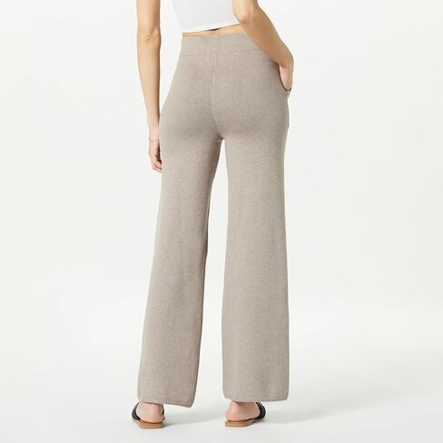 The Drop Women's Cynthia Cotton Blend Wide Leg Sweater Pant in Kuwait