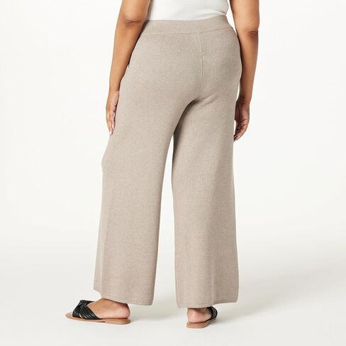 The Drop Women's Cynthia Cotton Blend Wide Leg Sweater Pant in Kuwait
