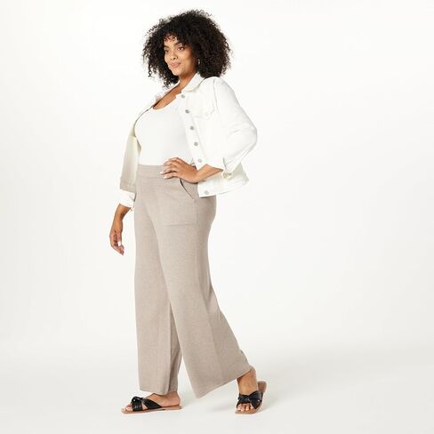 The Drop Women's Cynthia Cotton Blend Wide Leg Sweater Pant in Kuwait