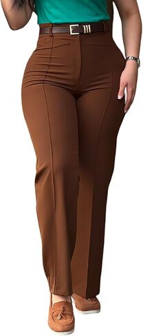 CHICME Work Pants for Women High Waist Straight Leg Work Pants Business Casual Trousers with Pockets in Saudi Arabia