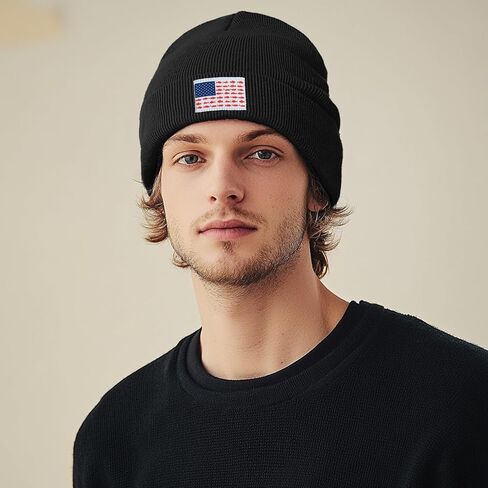 Fishing Beanie American Flag Beanies Skull Cap Winter USA Patriotic Knit Hats Fishing Gifts for Men Women in Saudi Arabia