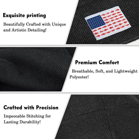 Fishing Beanie American Flag Beanies Skull Cap Winter USA Patriotic Knit Hats Fishing Gifts for Men Women in Saudi Arabia