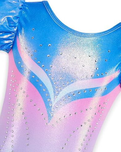 ملابس الجمباز للفتيات من Gogokids، ملابس باليه للرقص بأكمام قصيرة مكشكشة للأطفال الصغار، ملابس رياضية مع شورت in Kuwait